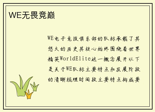 WE无畏竞巅